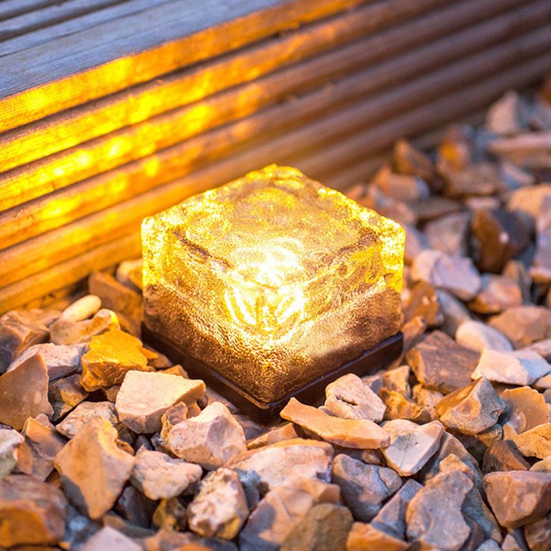 Ray Lampe Extérieur au Sol Glace Moderne, Verre, Bleu/Jaune/Blanc, Cour