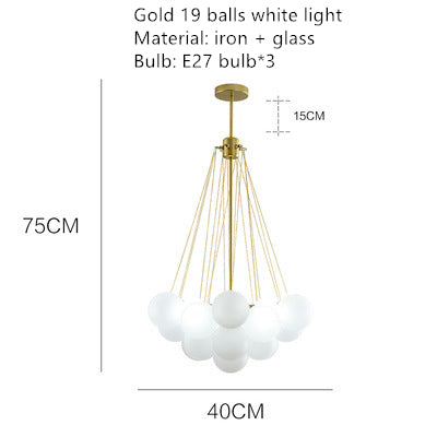 Valentina Lustre Globe Modenre, Fer/Verre, Noir/Blanc, Salon - Neutralighting