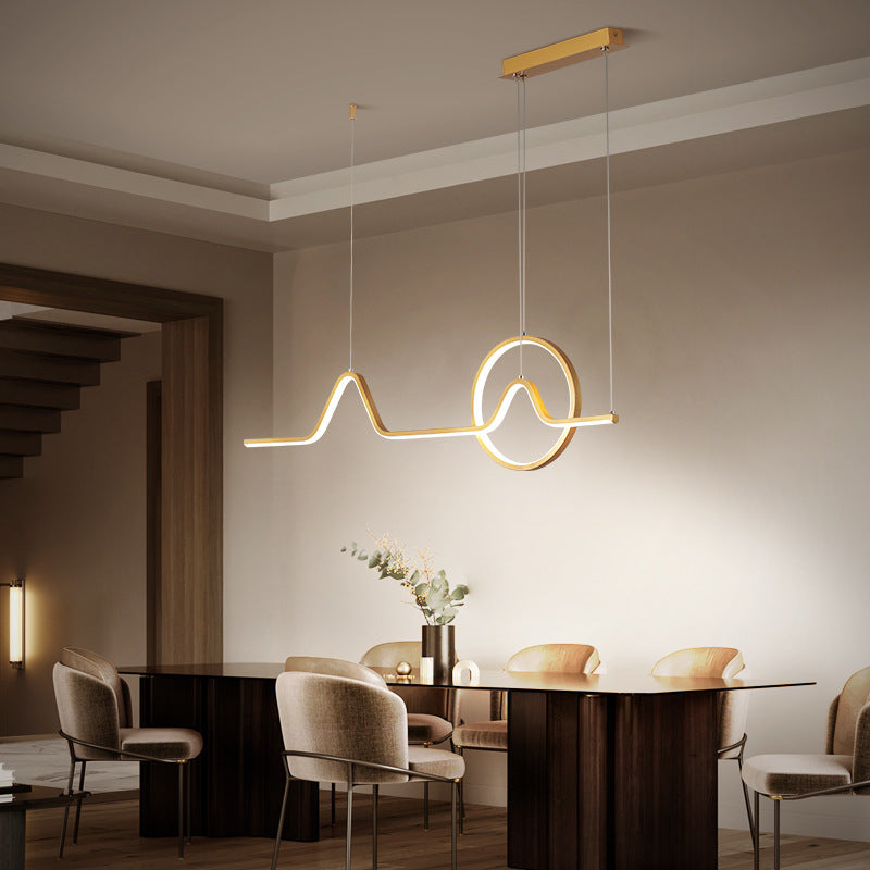 Arisha Suspension Linéaire Moderne Noir/Or Métal/Acrylique Salon - Neutralighting