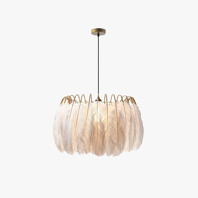 O'Moore Suspension Elegant Feather, Noir/Blanc, Chambre/Salon - Neutralighting