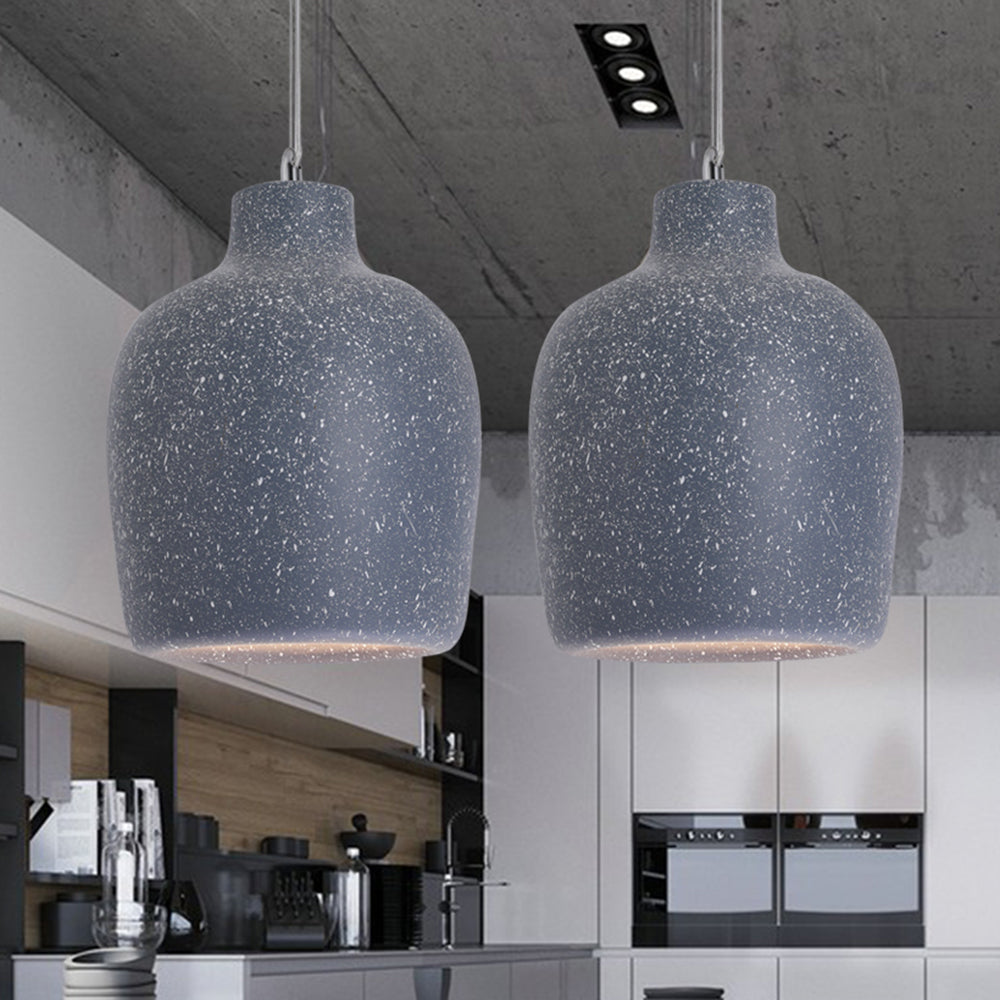 Avi Suspension Pot Retro, Résine/Acrylique, Gris/Blanc, Salon - Neutralighting