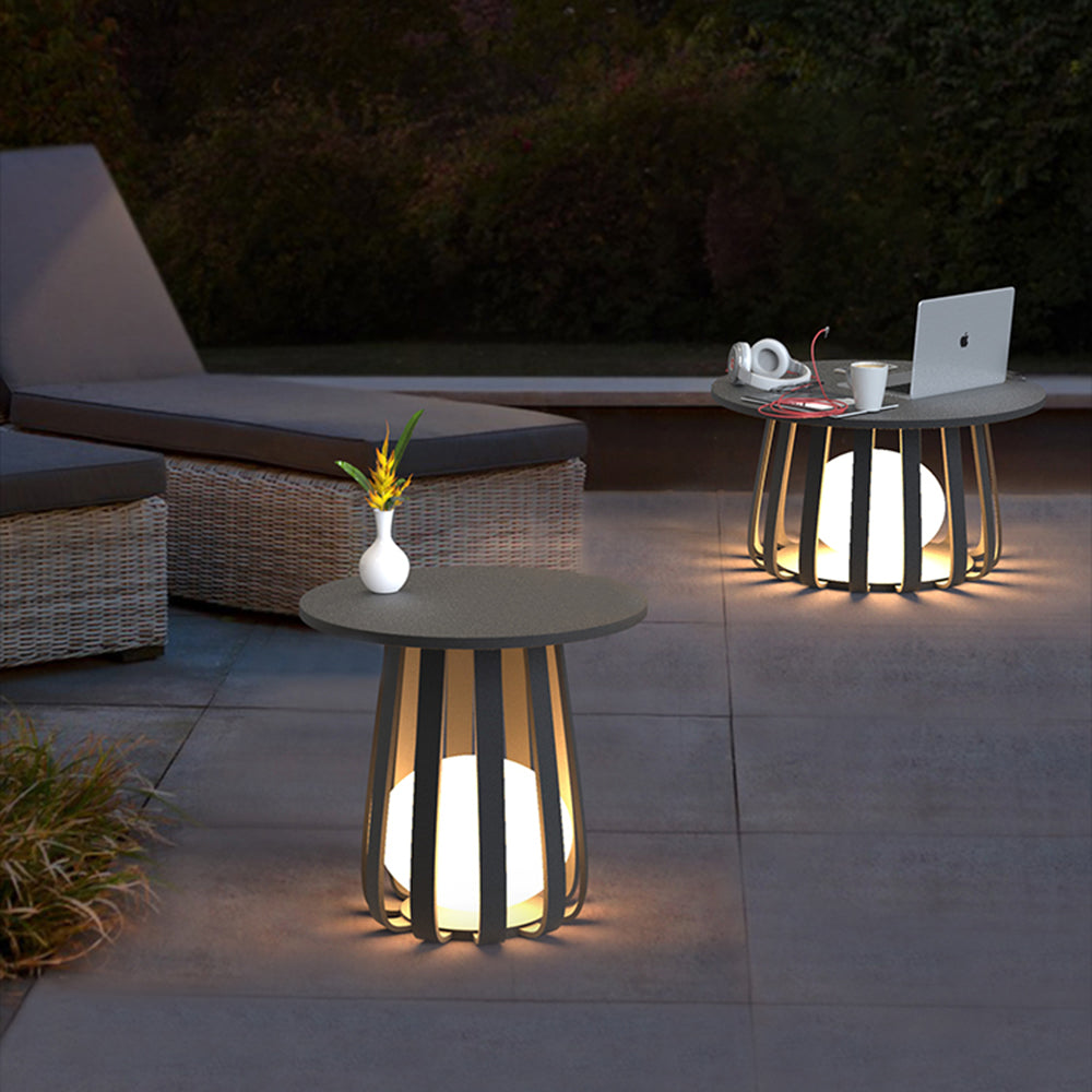 Ray Lampadaire Table Moderne, Métal, Noir, Extérieur - Neutralighting