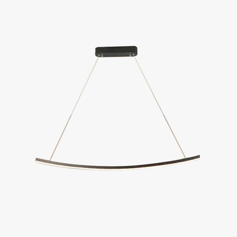 Arisha Suspension Linéaire Minimaliste, Aluminium/Gel de silice, Noir, Salon - Neutralighting