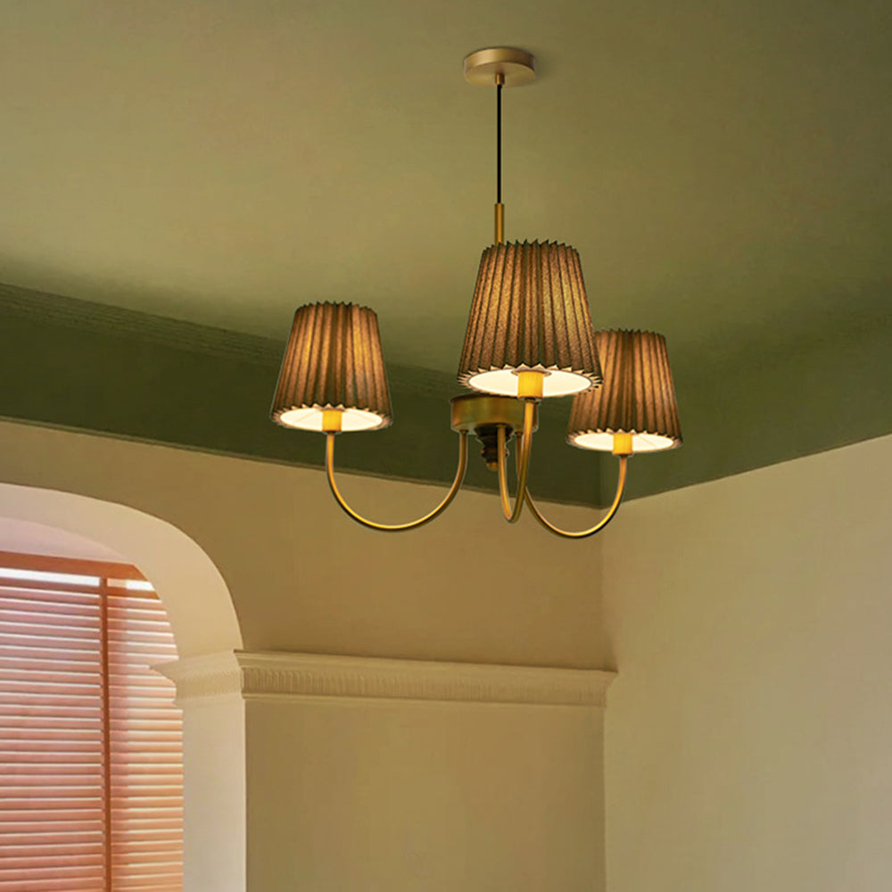 Silva Lustre Vintage, Métal/Tissu, Blanc/Vert, Salle à Manger/Salle à Séjour - Neutralighting