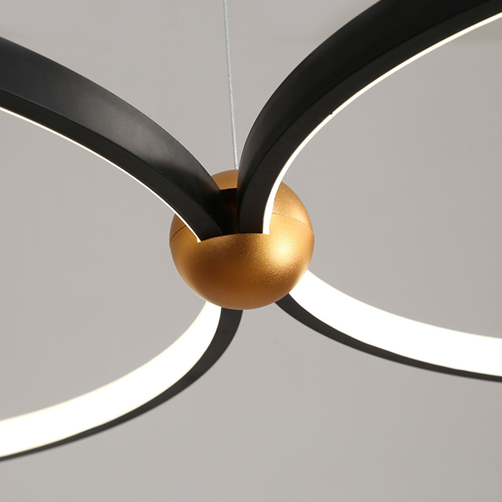 Arisha Suspension Anneau Moderne, Métal/Acrylique, Noir, Salon/Salle à Manger - Neutralighting