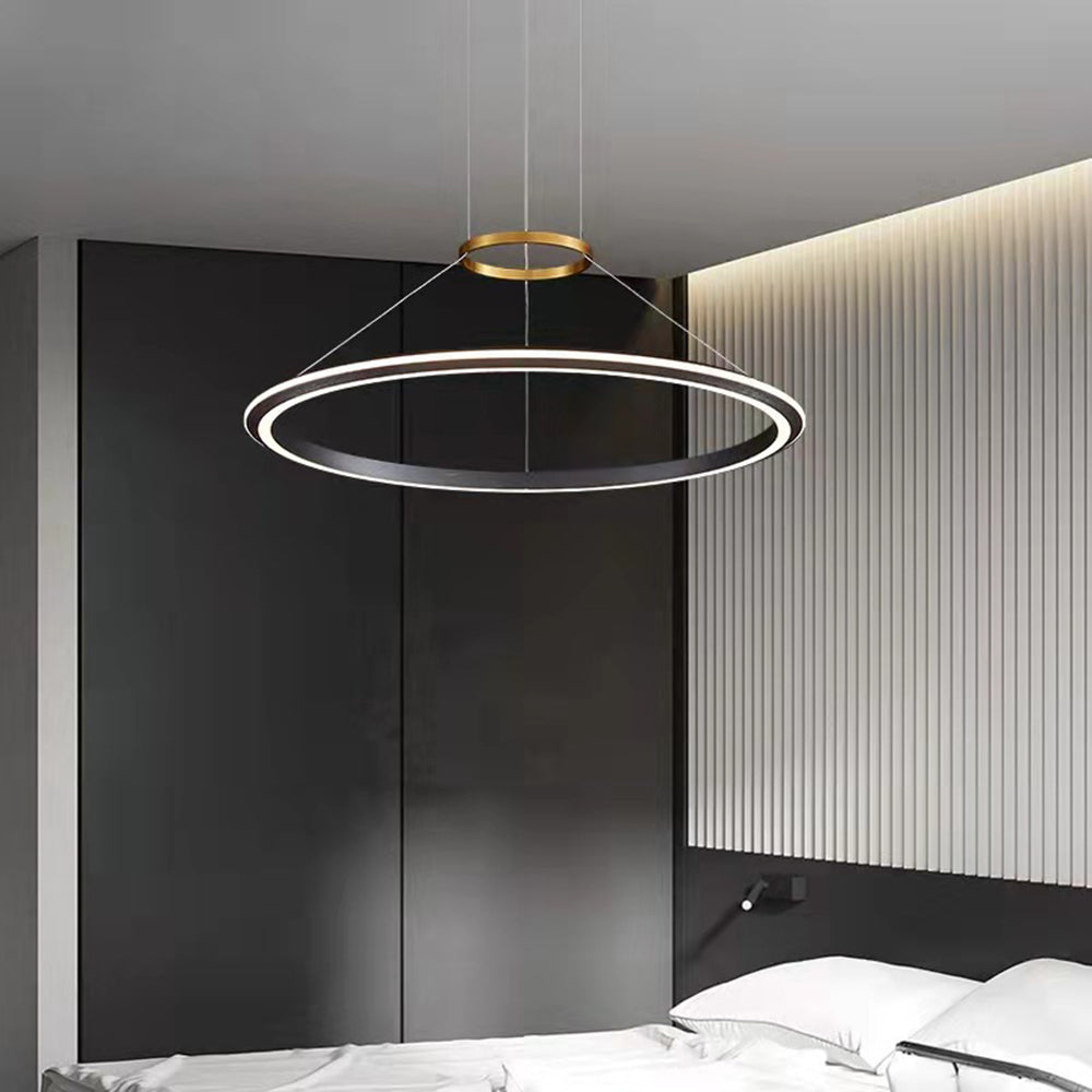 Arisha Suspension Ronde Minimaliste, Métal, Noir/Blanc, Salle de Séjour/Chambre à Coucher - Neutralighting