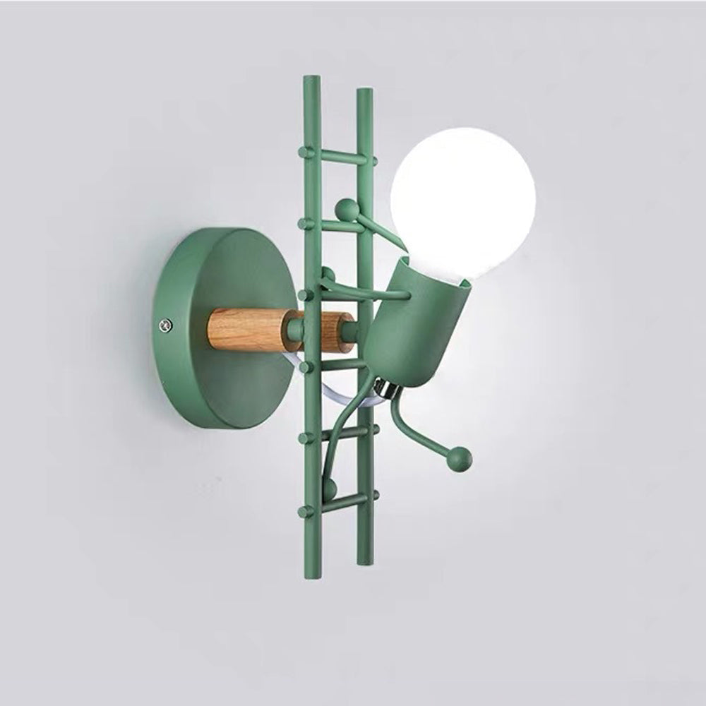 Luxo Applique Murale Rétro LED Métal/Bois de Caoutchouc Couloir 3 Couleur - Neutralighting
