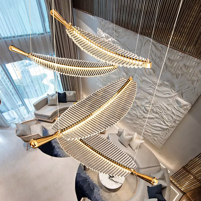 Arisha Nordique Luxe LED Suspension Métal Acrylique Hôtel Salon - Neutralighting