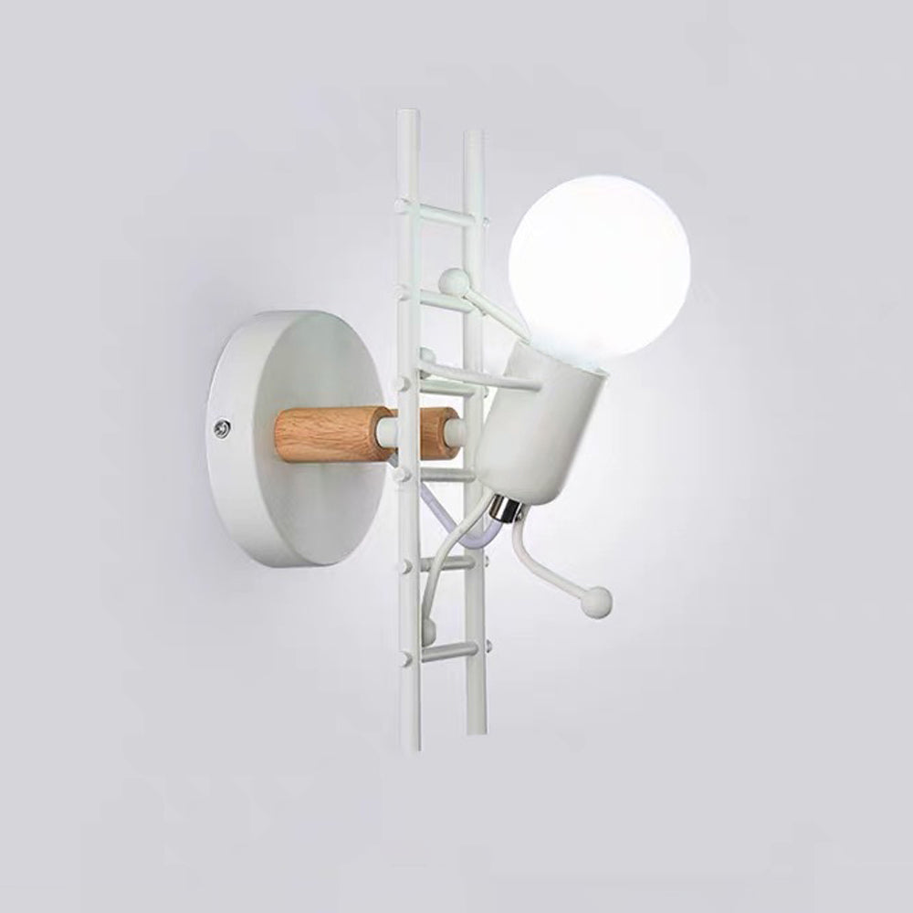 Luxo Applique Murale Rétro LED Métal/Bois de Caoutchouc Couloir 3 Couleur - Neutralighting