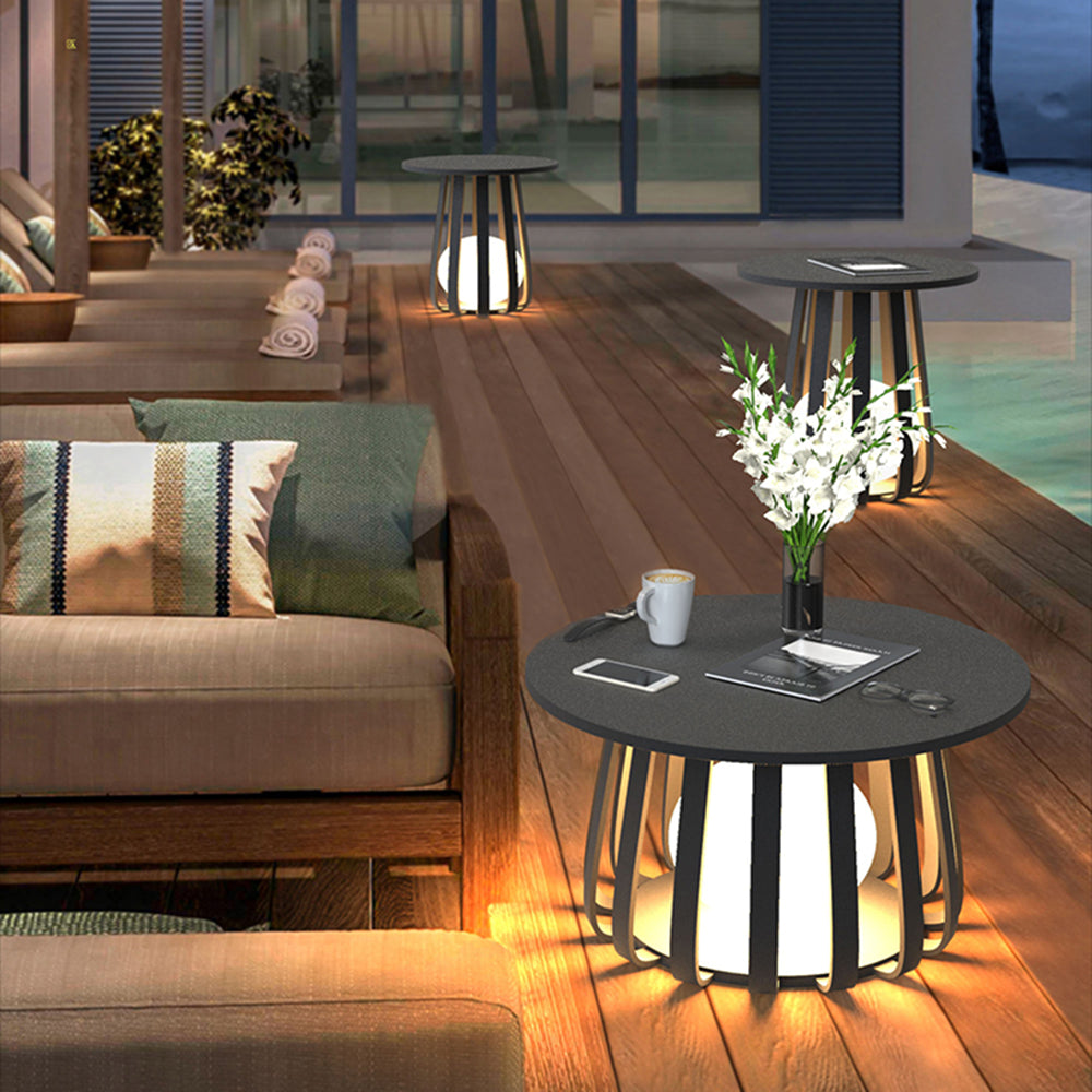 Ray Lampadaire Table Moderne, Métal, Noir, Extérieur - Neutralighting