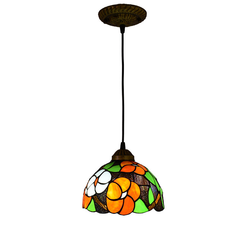 Tiffany Vintage Suspension Tachée Métal Verre Chambre À Coucher - Neutralighting