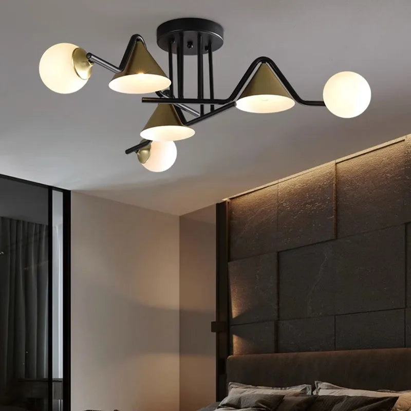 Arisha Design LED Plafonnier Métal/Verre Salon/Chambre à Coucher