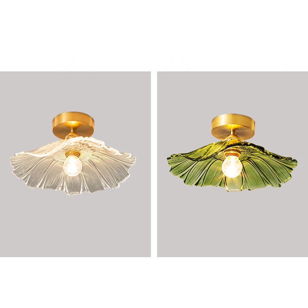Arisha Suspension Dôme Vintage, Cuivre/Verre, Transparent/Vert, Chambre à Coucher/Salon - Neutralighting