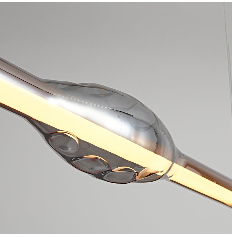 Ray Suspension Linéaire Industrielle, Métal /Acrylique, Rouge/Marron, Salon - Neutralighting