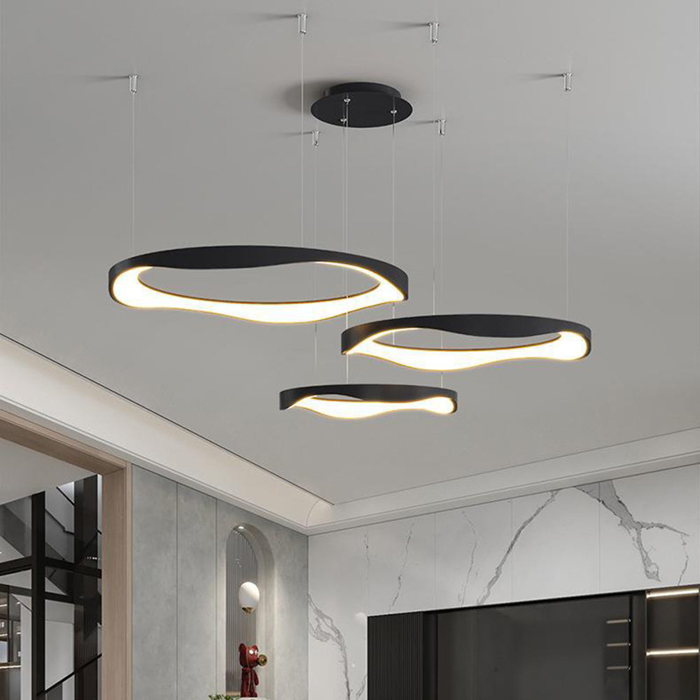 Arisha Suspension Ronde Moderne, Métal/Acrylique, Noir/Blanc, Salle de Séjour/Salle à Manger - Neutralighting