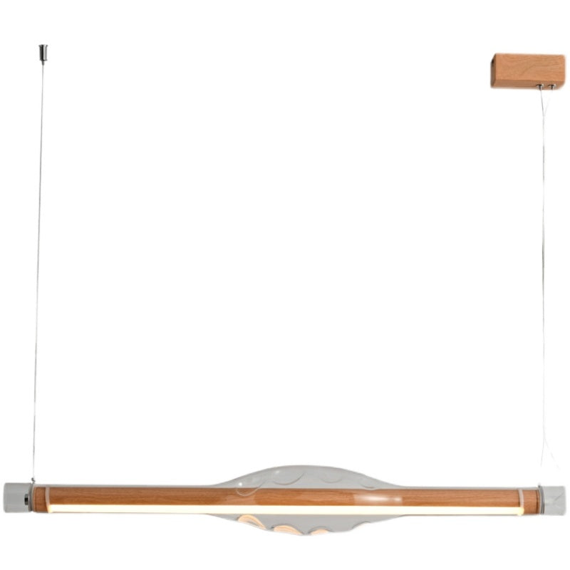Ray Suspension Linéaire Industrielle, Métal /Acrylique, Rouge/Marron, Salon - Neutralighting