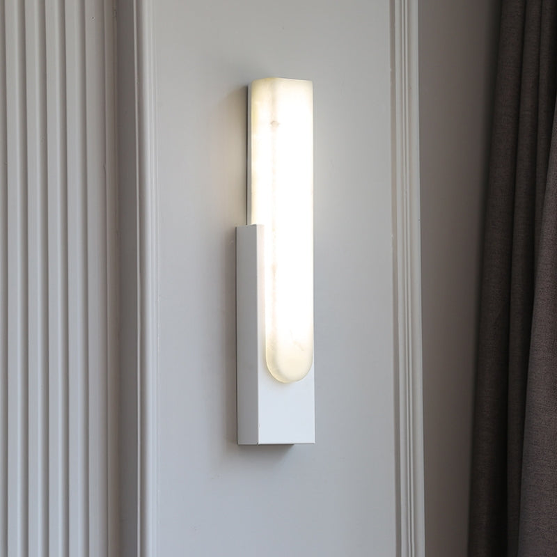 Arisha Applique Murale Rectangulaire Moderne, Métal/Pierre, Noir/Blanc/Vert/Gris, Salon - Neutralighting