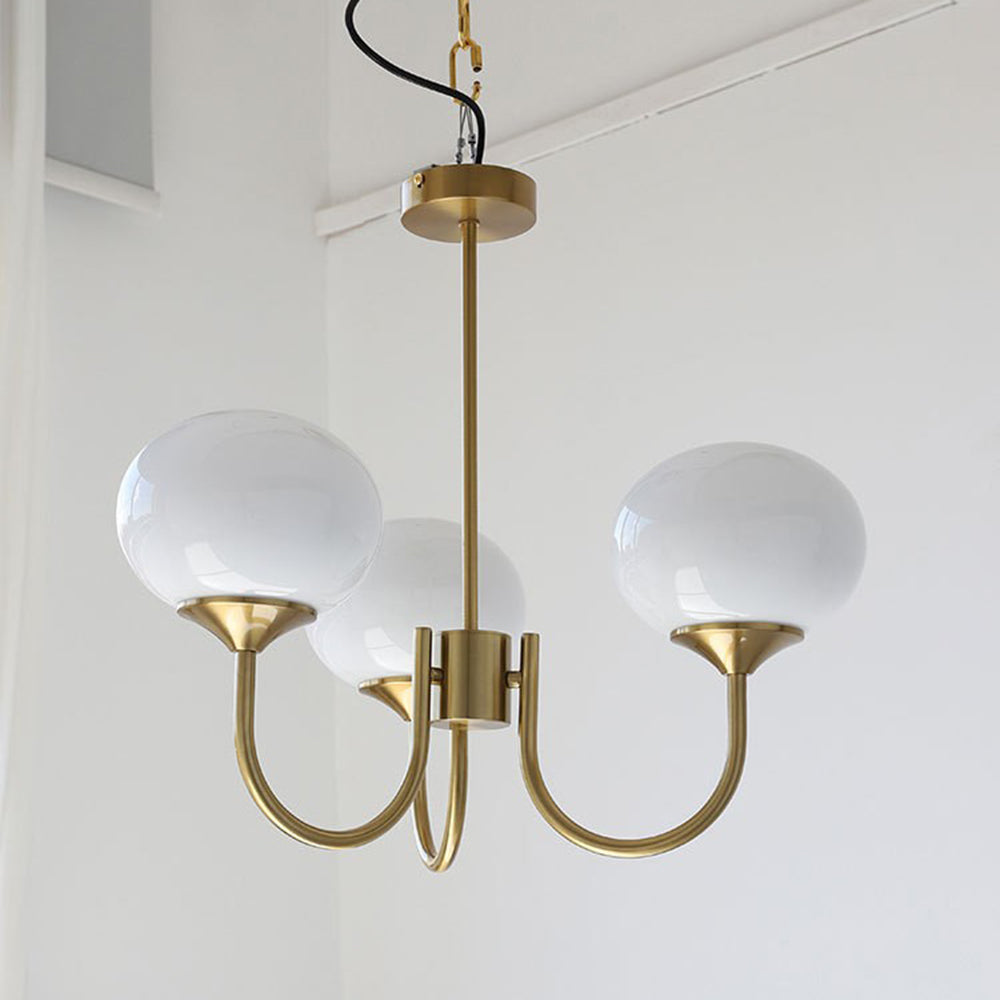 Valentina Lustre Boule Classique, Métal/Verre, Blanc/Rose/Beige, Bureau/Salon - Neutralighting