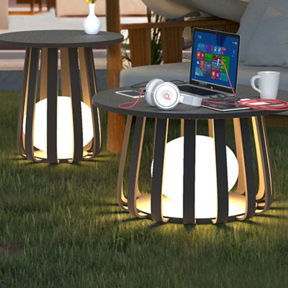 Ray Lampadaire Table Moderne, Métal, Noir, Extérieur - Neutralighting