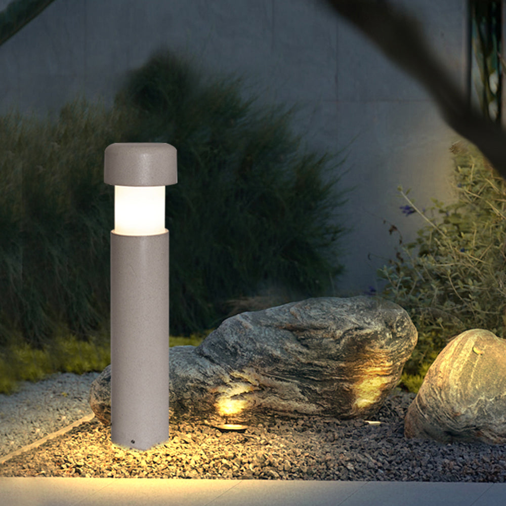 Ray Extérieure Cylindre Moderne, Métal/Pierre, Gris, Extérieur - Neutralighting