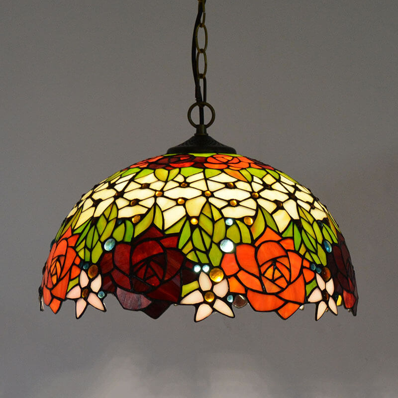 Tiffany Vintage Luxe Suspension Verre Chambre À Coucher - Neutralighting