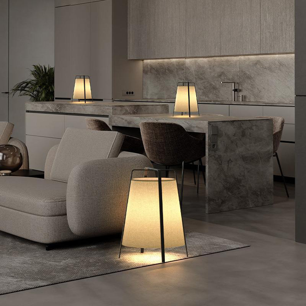 Ritta Lampadaire Dôme Nordique, Métal/Tissu, Beige, Chambre à Coucher - Neutralighting