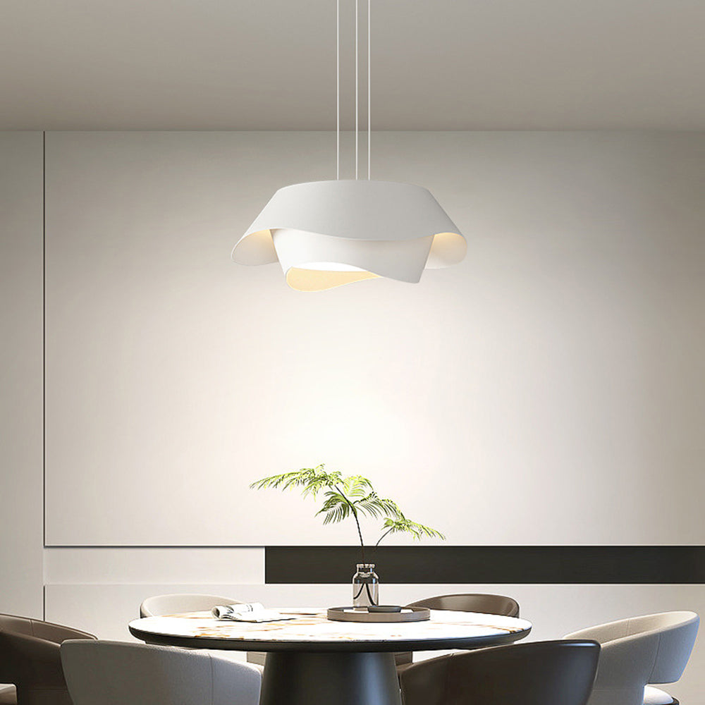 Arisha Suspension Ronde Contemporaine, Métal, Blanc, Chambre à Coucher/Salle à Manger - Neutralighting