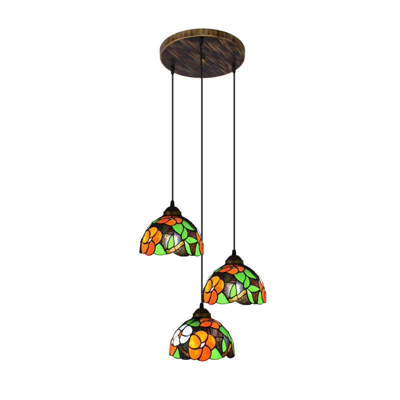 Tiffany Vintage Suspension Tachée Métal Verre Chambre À Coucher - Neutralighting