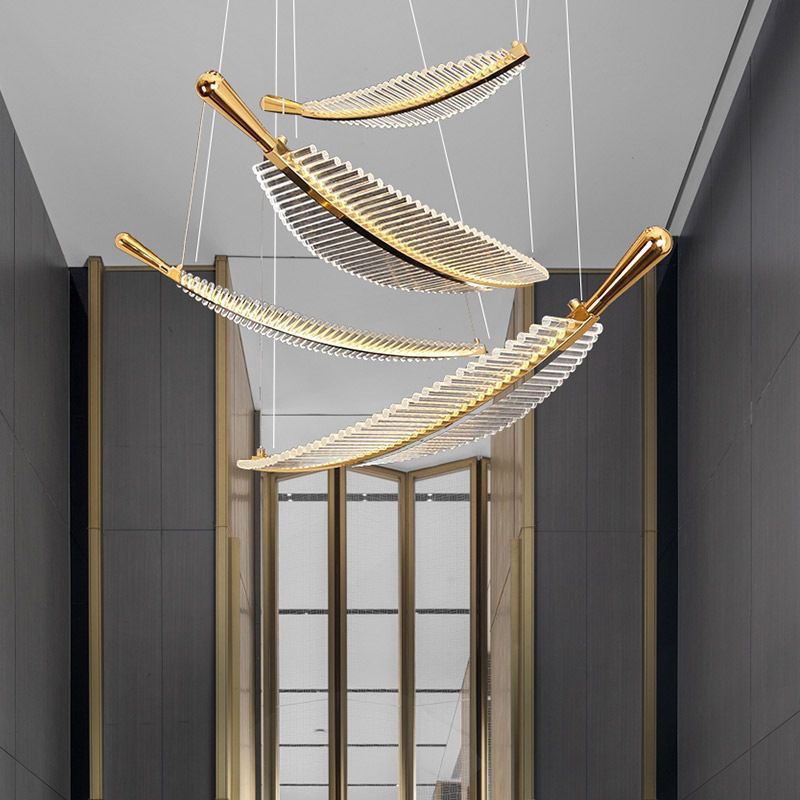 Arisha Nordique Luxe LED Suspension Métal Acrylique Hôtel Salon - Neutralighting