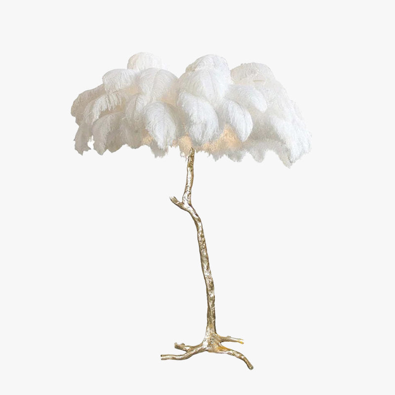 Lampadaire Fleur Luxe Plume/Métal Coloré Salon