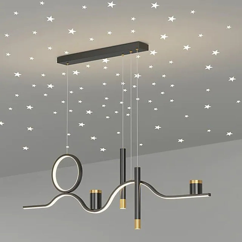 Arisha Haut de Gamme Suspension étoilé Moderne Métal Noir Salon/Salle à manger - Neutralighting