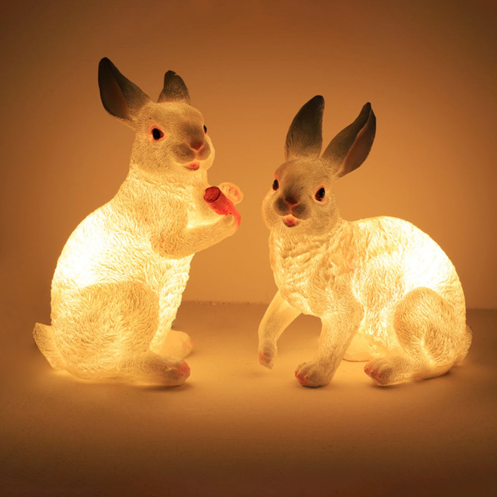Arisha Lampadaire Lapin Moderne, Résine, Blanc, Extérieur - Neutralighting