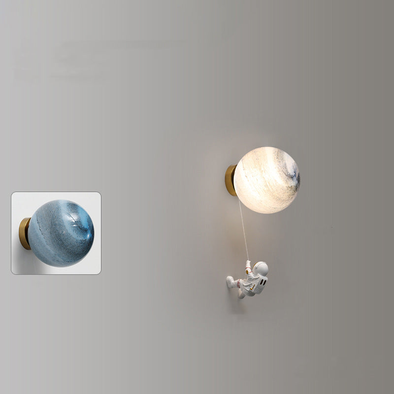 Aria Lune LED Applique Murale Blanc Résine Chambre Des Enfants