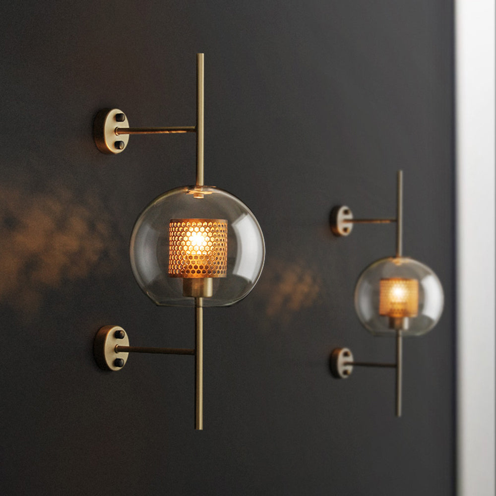 Kiri Applique Murale Globe Vintage Cuivre/Argent. Salle de Bain - Neutralighting