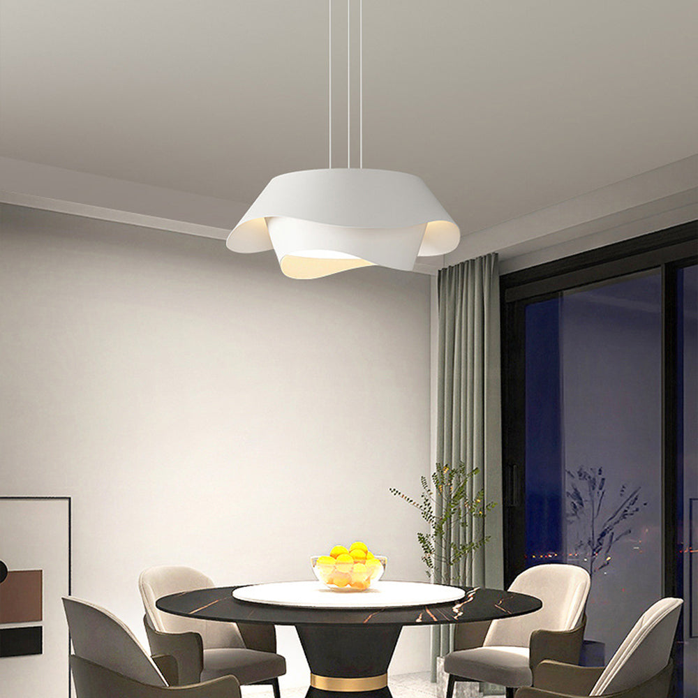 Arisha Suspension Ronde Contemporaine, Métal, Blanc, Chambre à Coucher/Salle à Manger - Neutralighting