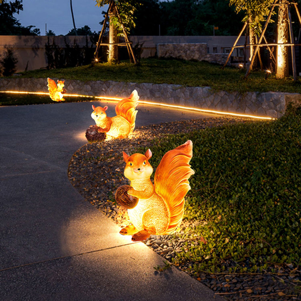 Aria Lampadaire Écureuil Moderne, Résine, Brun, Extérieur - Neutralighting