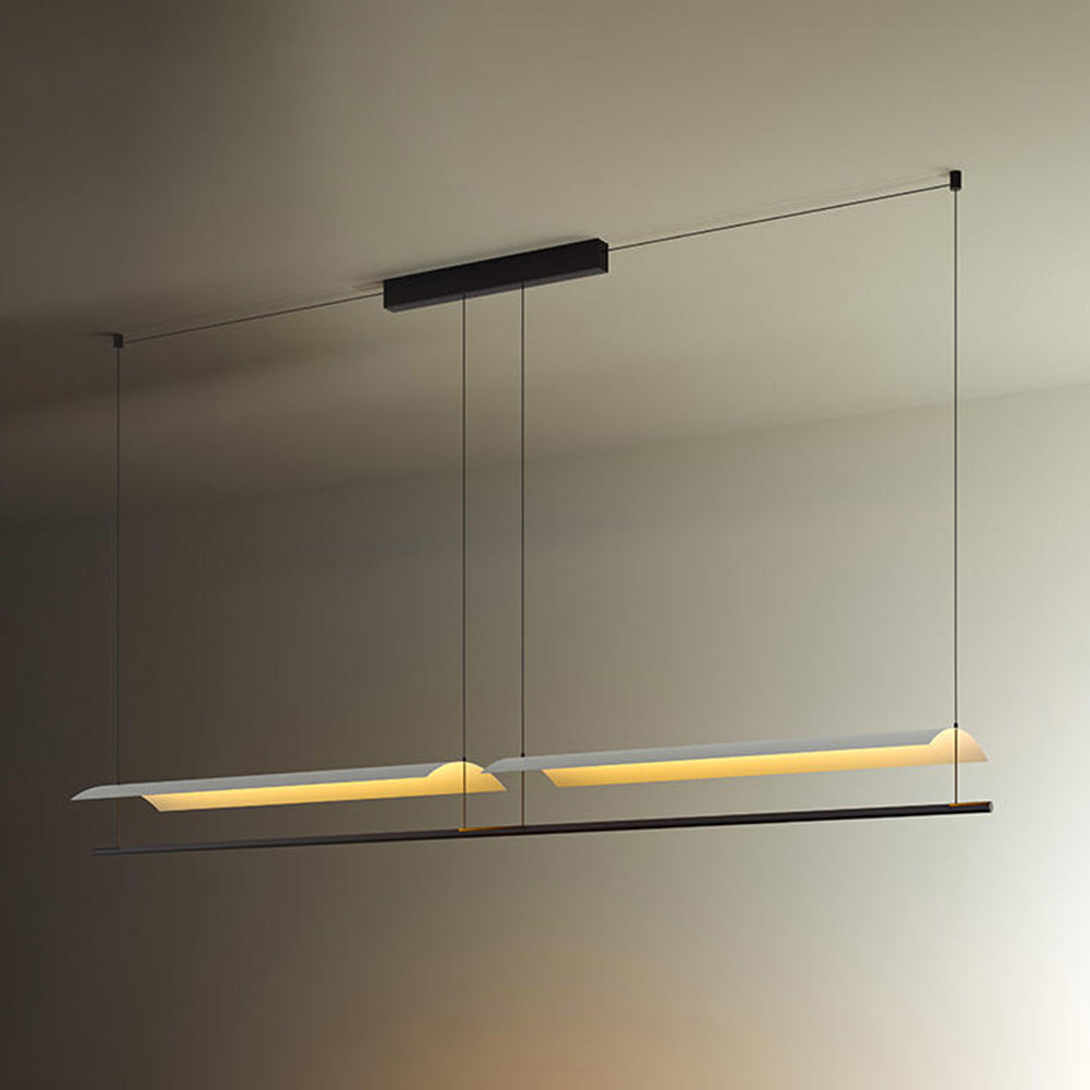 Ray Suspension Linéaire Inhabituel, Métal/Acrylique, Noir, Salon/Restaurant - Neutralighting