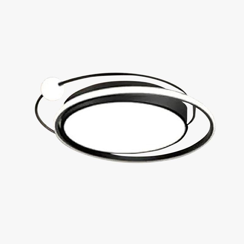 Arisha Plafonnier Anneau Moderne, Métal/Gel de Silice, Noir/Doré, Bureau - Neutralighting