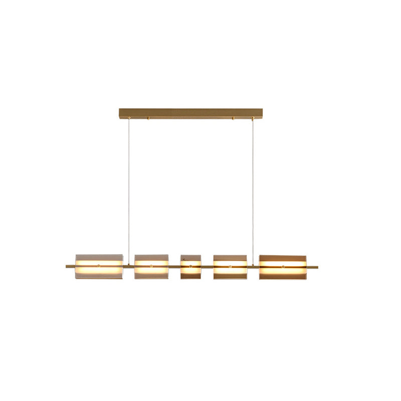 Arisha épuré et élégant Suspension Rectangulaire Moderne Noir Métal Salle à manger - Neutralighting