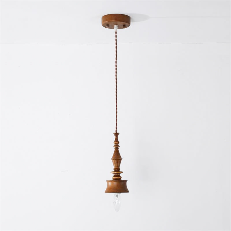 Iraeiel Vintage Minimalist Wooden Pendant Light - Lamp Copper
