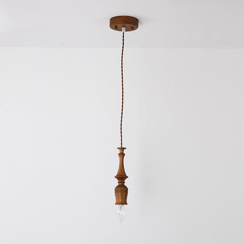 Iraeiel Vintage Minimalist Wooden Pendant Light - Lamp Copper