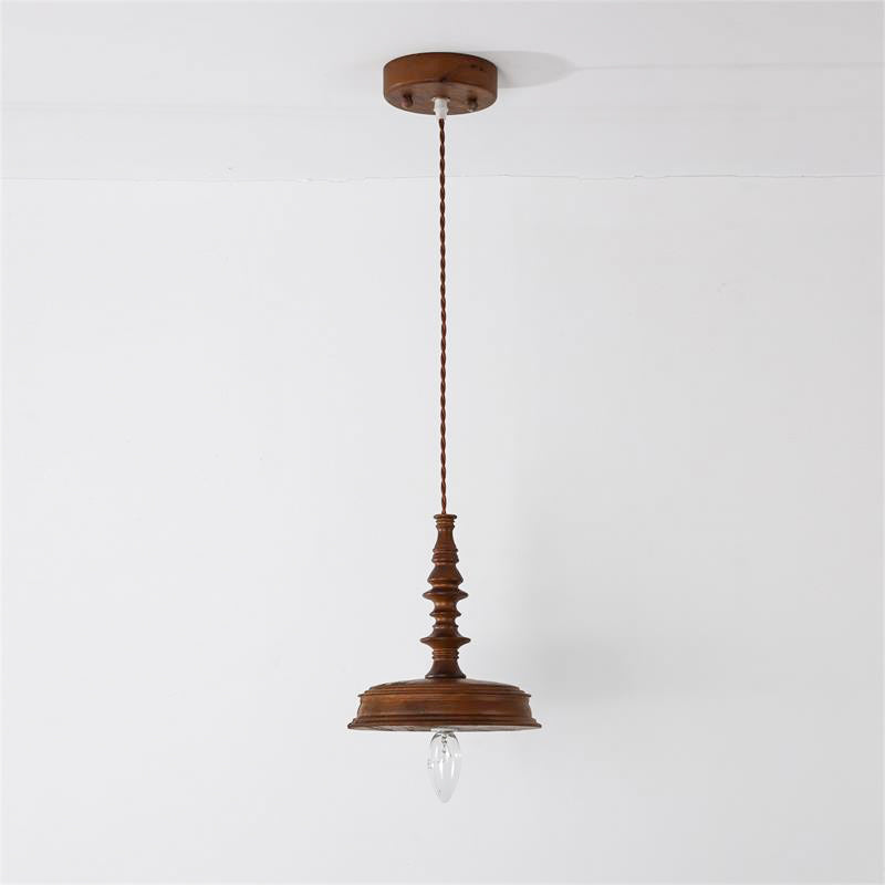 Iraeiel Vintage Minimalist Wooden Pendant Light - Lamp Copper