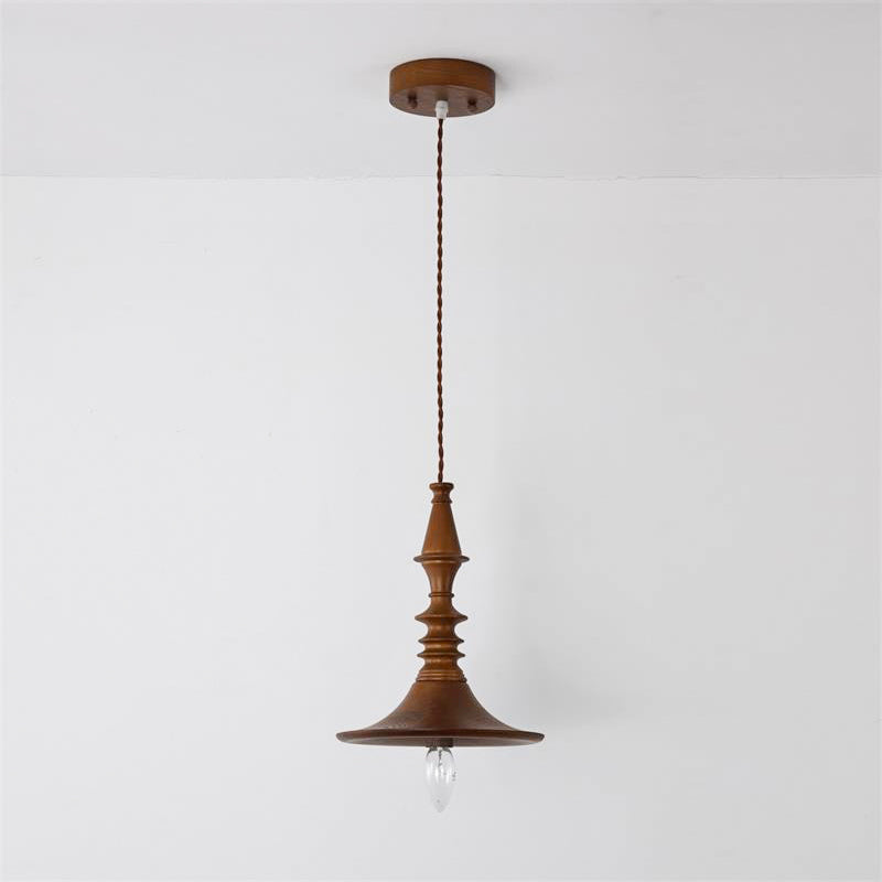Iraeiel Vintage Minimalist Wooden Pendant Light - Lamp Copper