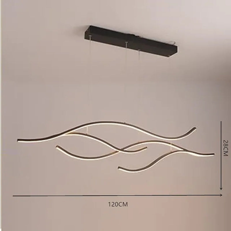 Nayel Luminaires Suspension linéaire. LED Noir/Or. Salon - Neutralighting
