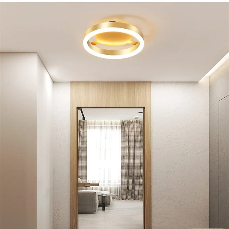 Arisha Plafonnier Rond/Carré Art Deco, Métal/Acrylique, Doré, Salon - Neutralighting