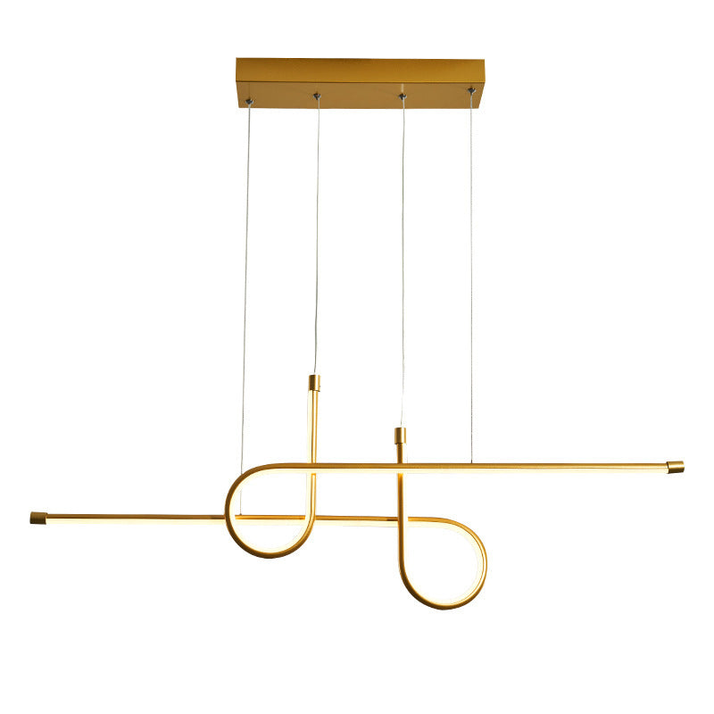 Arisha Suspension Linéaire Moderne, Métal, Noir/Or, Salle à Manger - Neutralighting