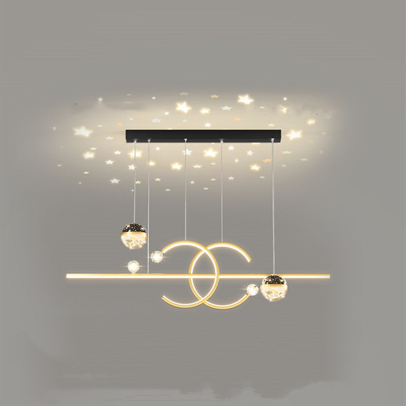 Arisha Suspension Linéaire Moderne Noir/Doré, Salon - Neutralighting