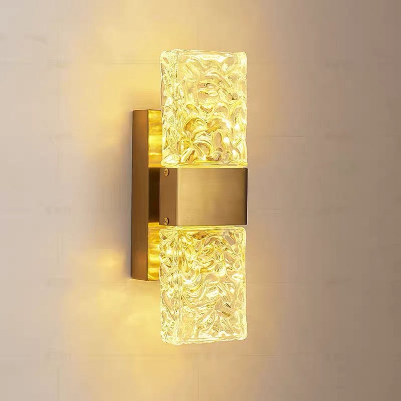 Arisha Modern Rectangular Metal Wall Lamp, Gold