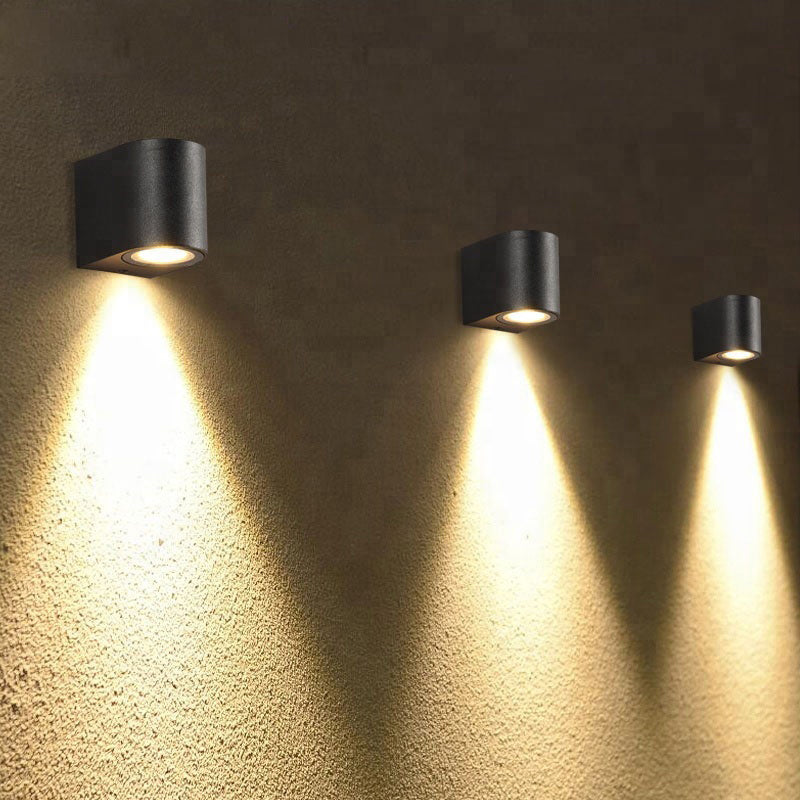 Tavon Applique Murale Carré/Tour Minimaliste. Métal/Verre. Noir. Jardin - Neutralighting
