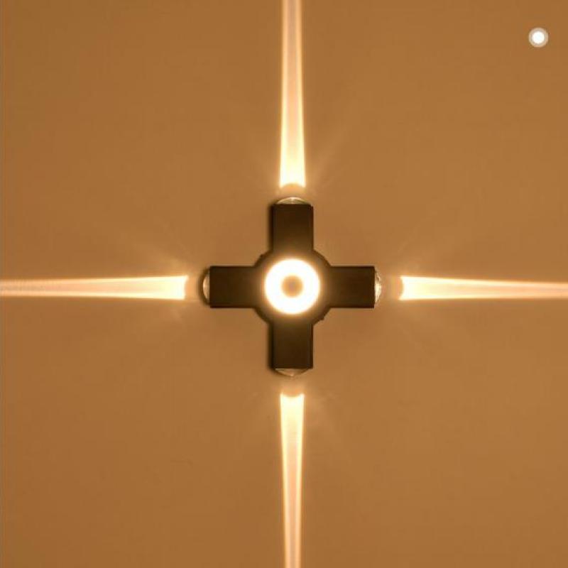Ray Applique Murale Ronde Moderne, Métal, Noir, Jardin/Couloir - Neutralighting